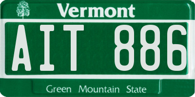 VT license plate AIT886