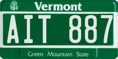 VT license plate AIT887