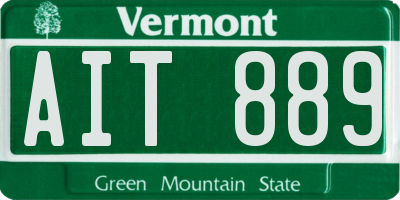 VT license plate AIT889