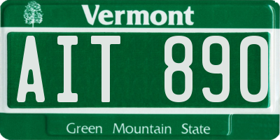 VT license plate AIT890