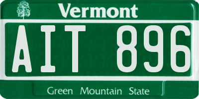 VT license plate AIT896
