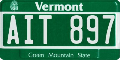 VT license plate AIT897