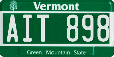 VT license plate AIT898