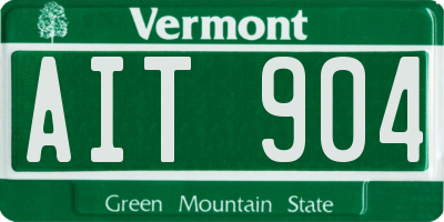 VT license plate AIT904