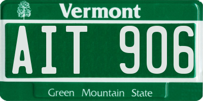 VT license plate AIT906