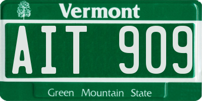 VT license plate AIT909