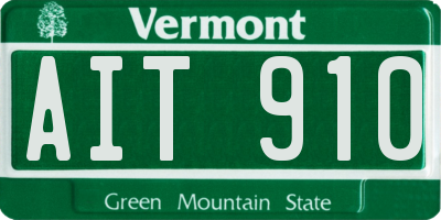 VT license plate AIT910