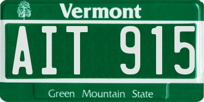 VT license plate AIT915