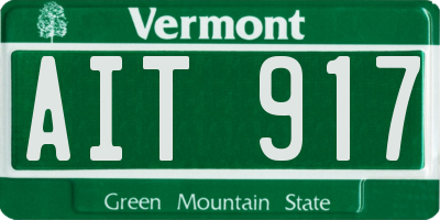 VT license plate AIT917
