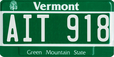 VT license plate AIT918