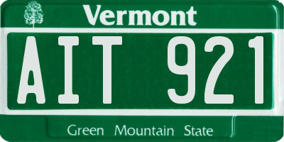 VT license plate AIT921