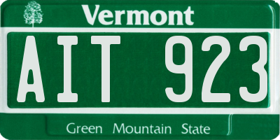 VT license plate AIT923