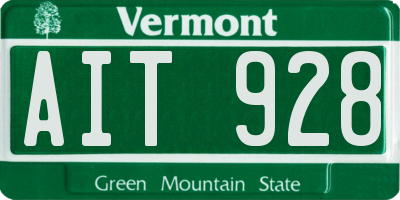 VT license plate AIT928