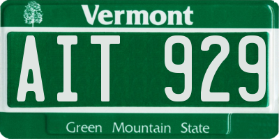 VT license plate AIT929