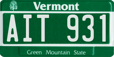 VT license plate AIT931