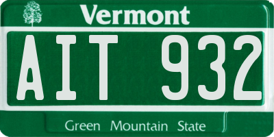 VT license plate AIT932