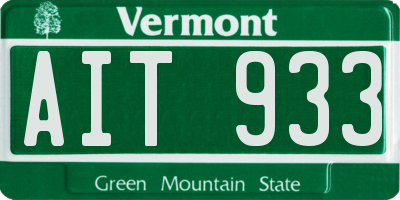 VT license plate AIT933