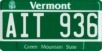VT license plate AIT936