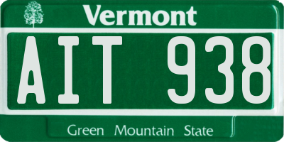 VT license plate AIT938