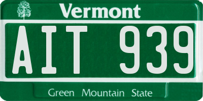 VT license plate AIT939