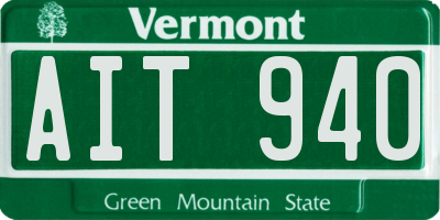 VT license plate AIT940
