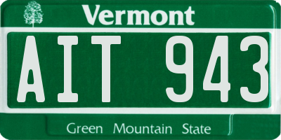 VT license plate AIT943