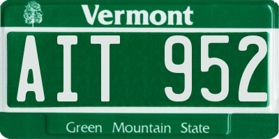 VT license plate AIT952