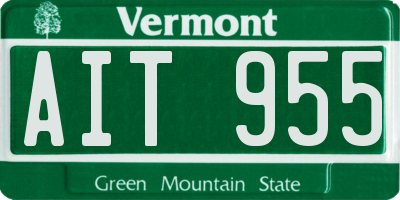 VT license plate AIT955