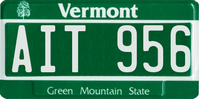 VT license plate AIT956