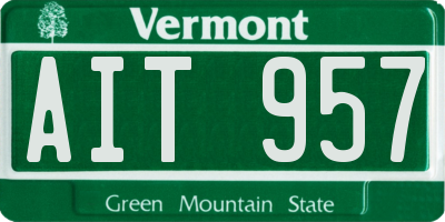 VT license plate AIT957