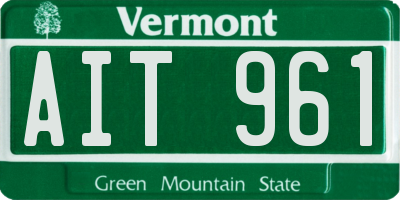 VT license plate AIT961
