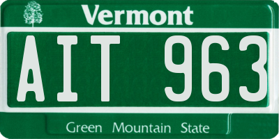 VT license plate AIT963