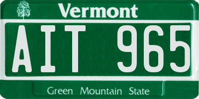 VT license plate AIT965