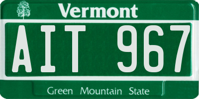 VT license plate AIT967