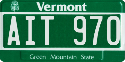 VT license plate AIT970
