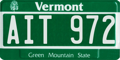 VT license plate AIT972