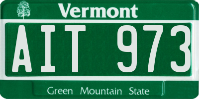 VT license plate AIT973