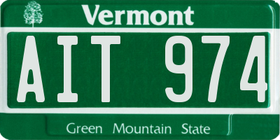 VT license plate AIT974