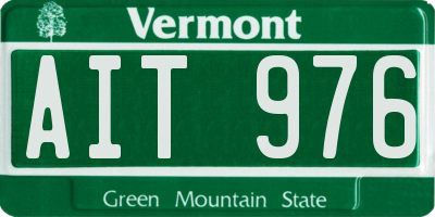 VT license plate AIT976