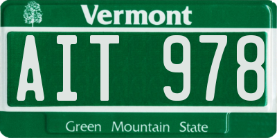 VT license plate AIT978