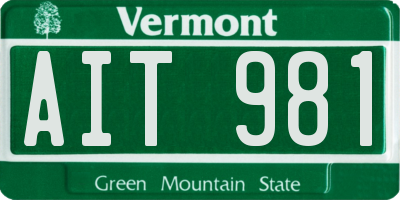 VT license plate AIT981