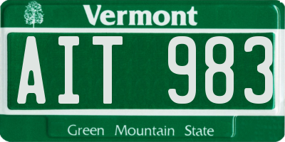 VT license plate AIT983