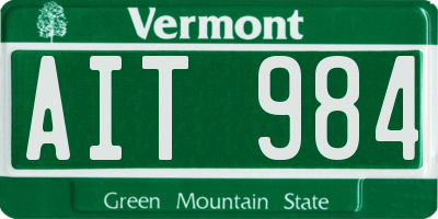VT license plate AIT984