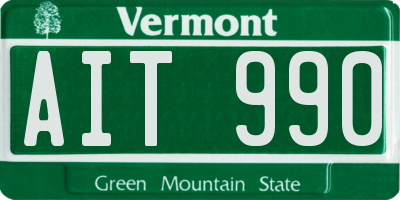 VT license plate AIT990