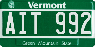 VT license plate AIT992