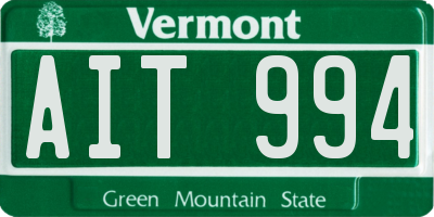 VT license plate AIT994