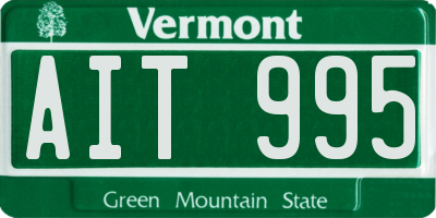 VT license plate AIT995