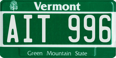VT license plate AIT996