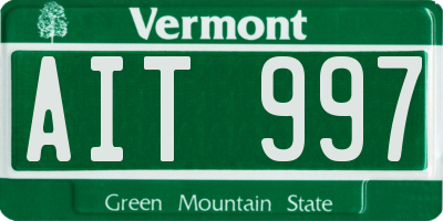 VT license plate AIT997