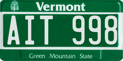 VT license plate AIT998